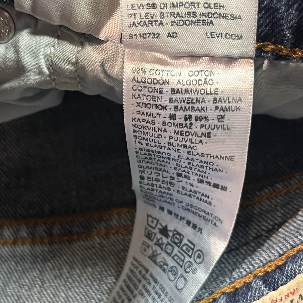 Levis Jeans Womens 29 Blue Premium Denim Ribcage Straight Button Fly 29x32 EUC - Picture 10 of 10